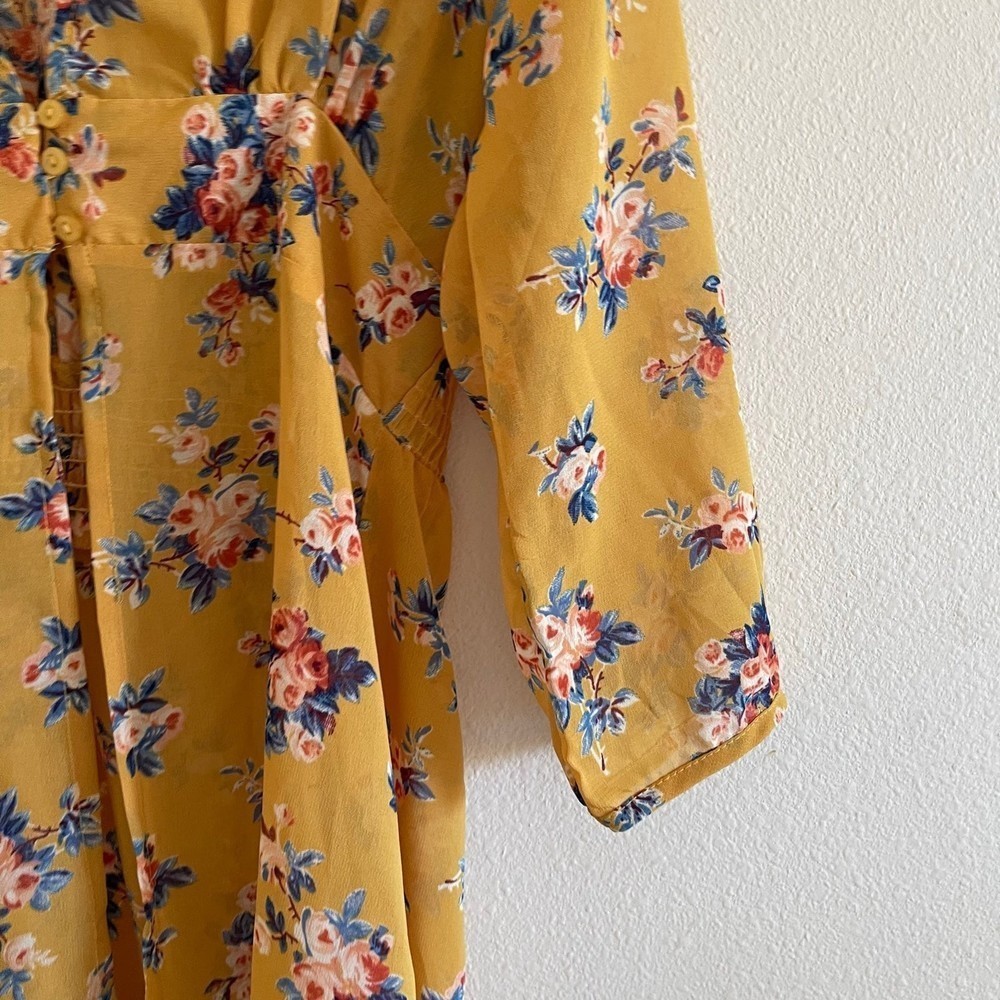 Live 4 truth Boho maxi cover up yellow floral size medium - Picture 3 of 8